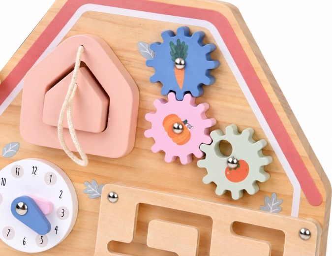 Clock, beads and rotating blocks