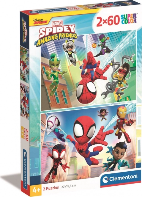 Пъзел 2×60 части Spidey и неговите невероятни приятели