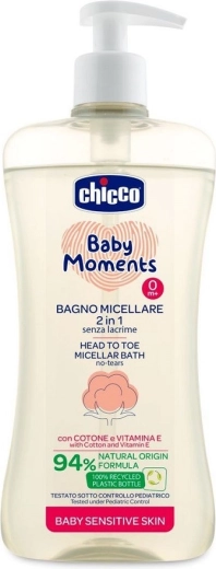 Chicco мицеларен шампоан за коса и тяло Baby Moments Sensitive 500 ml