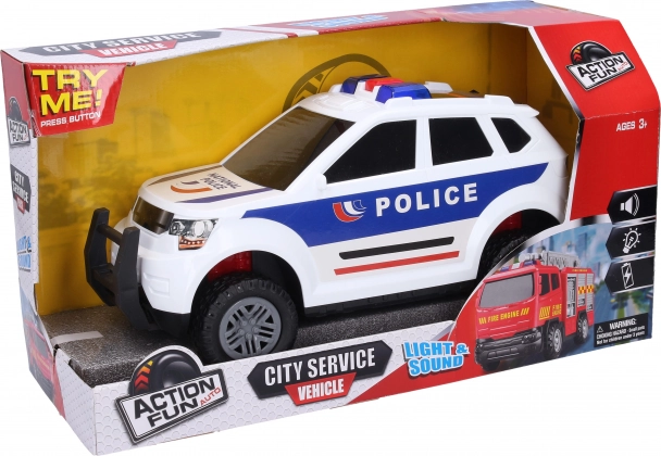 Friction-powered police car with light and sound effects 31 cm