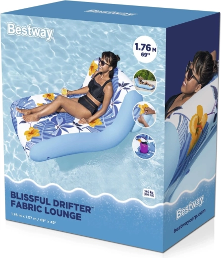 Blissful Drifter Inflatable Lounger with Fabric Cover, 176 × 107 cm