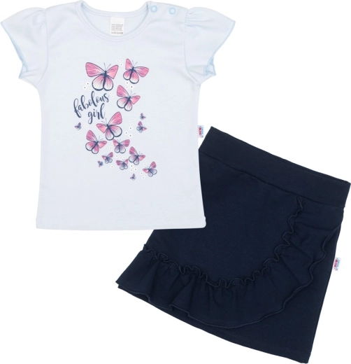 Бебешка тениска с поличка New Baby Butterflies синя 62 (3–6 м)