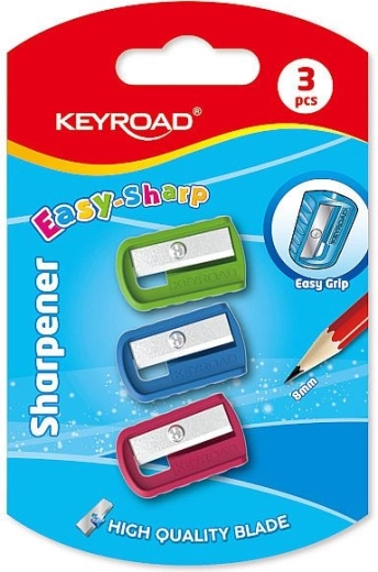 Пластмасова острилка KEYROAD Slim, 3 бр.