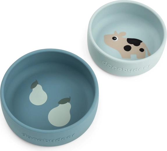 Done by Deer set of silicone bowls Dotti, blue, 2 pcs