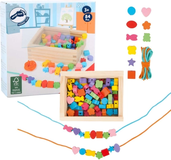 Small Foot Wooden Threading Beads in a Box