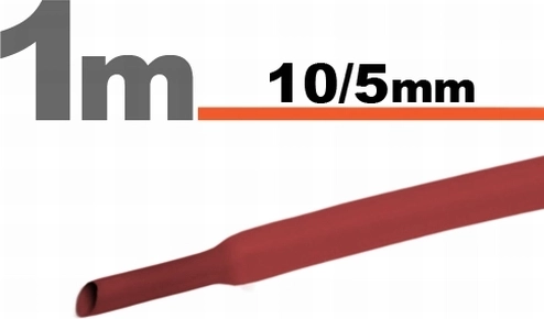 Червен термосвиваем шлаух 10/5 мм