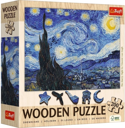 Wooden Puzzle Vincent van Gogh - Starry Night 200 Pieces