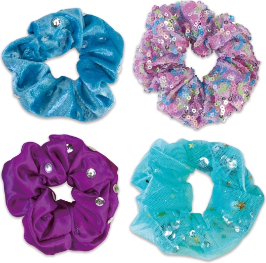 Glitter decoration: sequins, pom-poms and glue