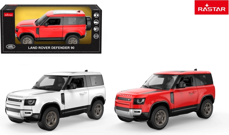 Die-cast Land Rover Defender 90 car model 1:24 Rastar red