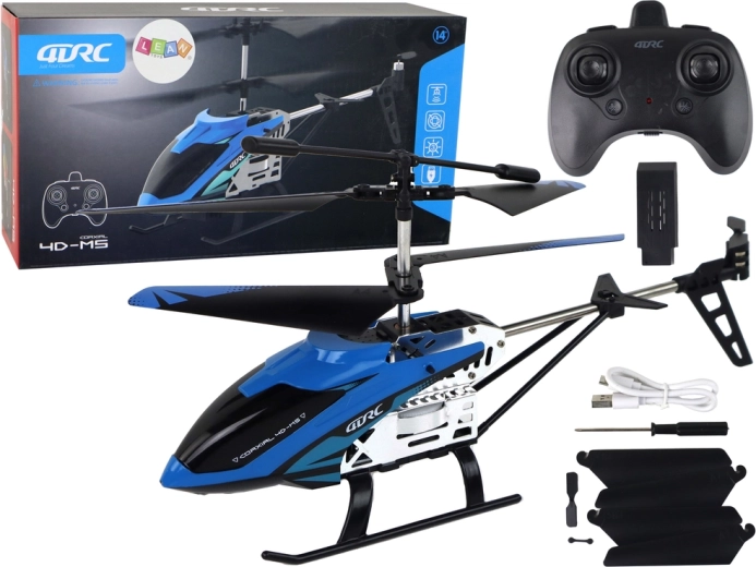 Aluminum RC Helicopter 2.4G Blue with 15-Minute Flight Time