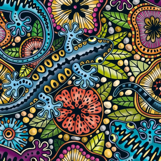Квадратен пъзел Q Colour Mix: саламандър – 72 части