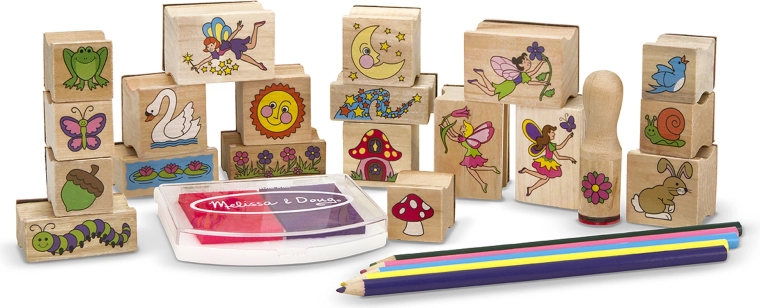 20 wooden stamps with Fairy Garden designs
