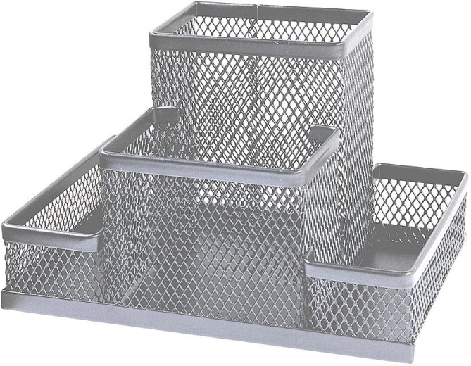 CONCORDE Metal Wire Desk Organizer, Silver