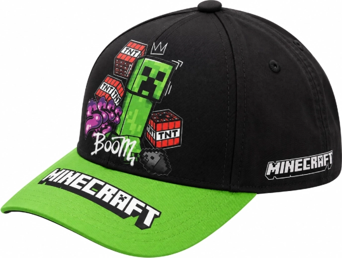 Minecraft Creeper Boom Children's Cap, Black and Green, 55 cm