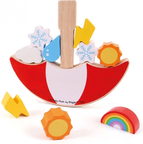 Дървена балансова игра Времето BIGJIGS TOYS