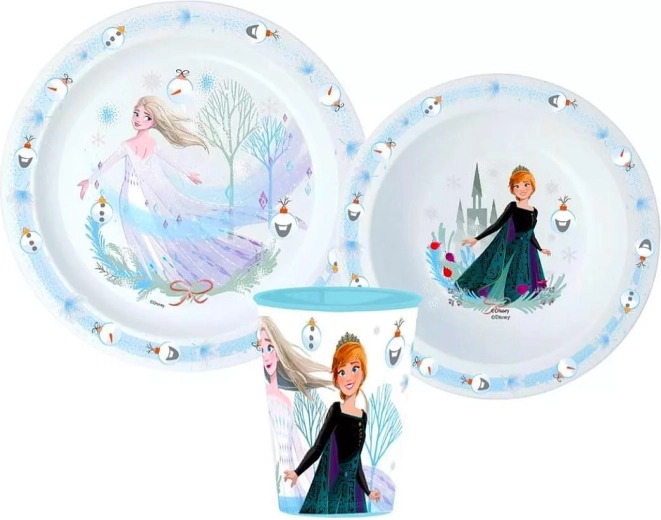 Пластмасов комплект за хранене Frozen Коледа – 3 части