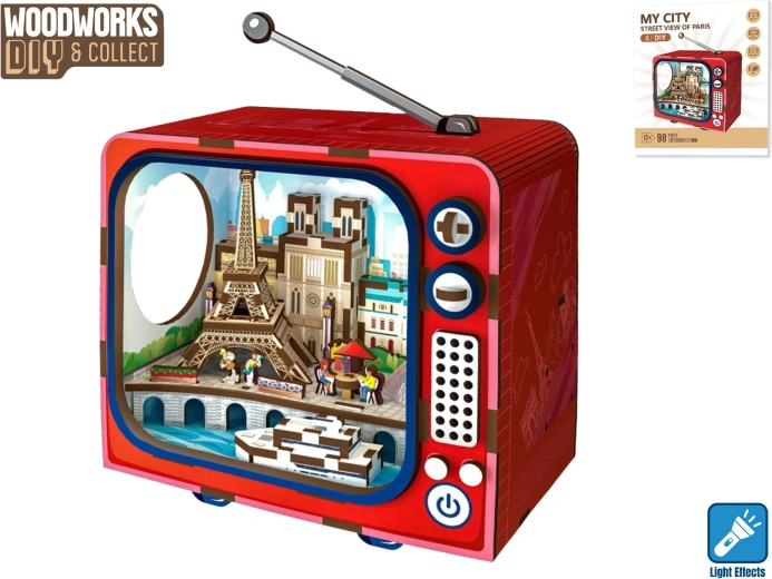Woodworks Wooden Paris Building Kit with Lights