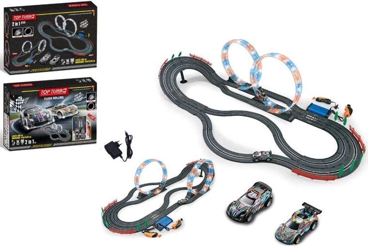 Racing slot car track for kids