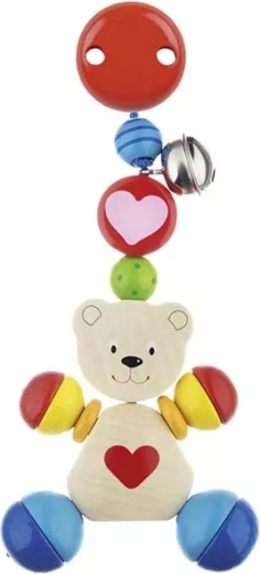 Дървена играчка Heimess с клипс мече - 1 брой