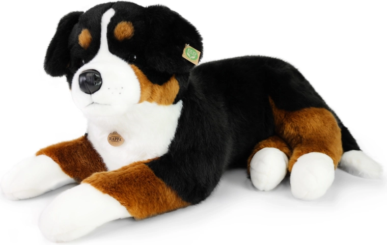 Rappa Large Plush Bernese Mountain Dog Lying Down 89 cm Eco-Friendly