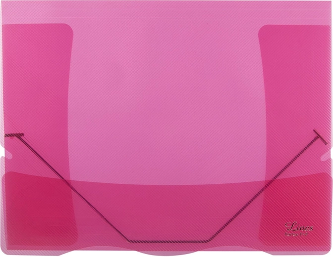 Transparent Folder with Elastic Lines Red