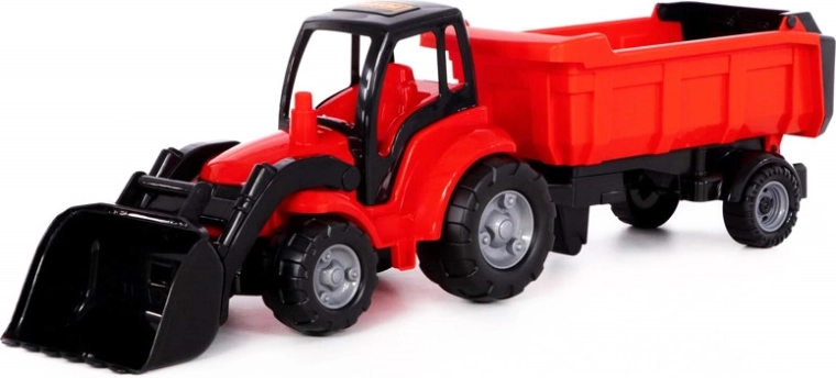 Tractor with front loader and tipping trailer
