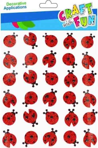 Ladybug glitter stickers 30 pcs
