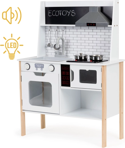 Wooden kids’ kitchen with lights and sounds ECOTOYS