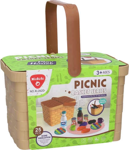 Picnic Basket with Dishes and Food 23 cm