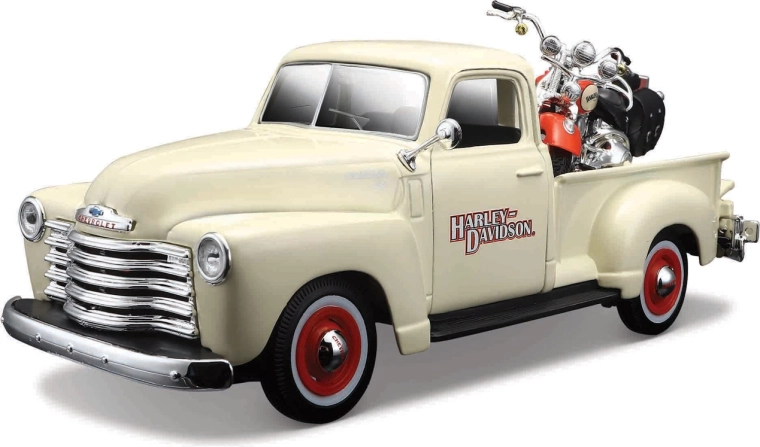 Maisto Harley-Davidson Custom – 1950 Chevrolet 3100 Pickup и 2001 FLSTS Heritage Springer 1:24