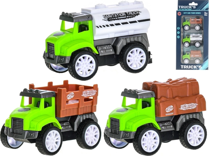 Farm Vehicles with Pull-Back Action 7.5 cm – Set of 3
