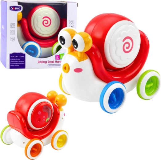 Interactive Ride-On Snail with Musical Drum – Red