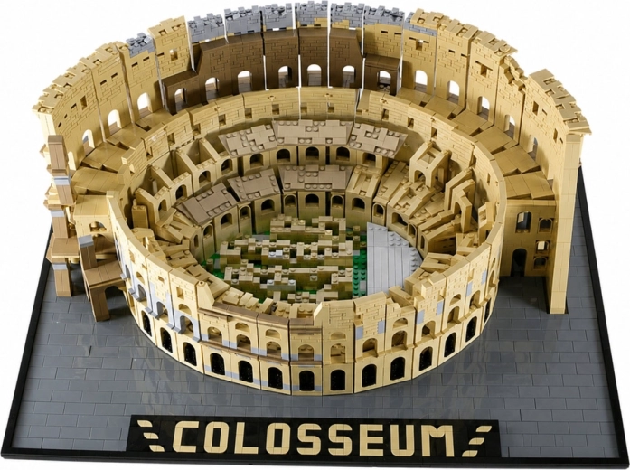 Monumental Colosseum model on a display stand