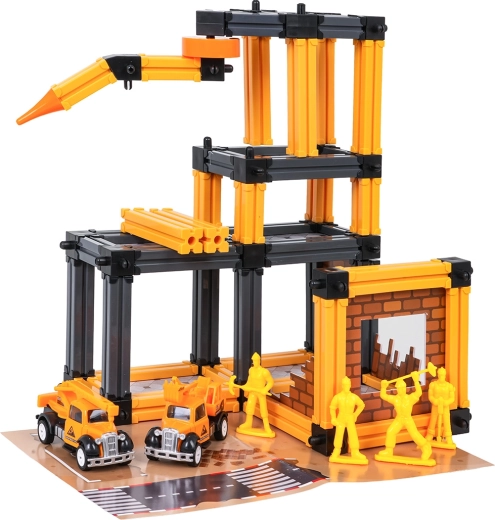 Construction Garage with Accessories and Figures