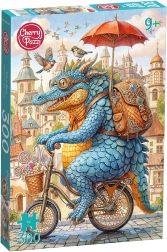Cherry Pazzi Lizard on a Bicycle Puzzle, 300 Pieces