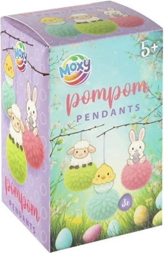 Easter hanging decorations with pom-poms, 3 pcs