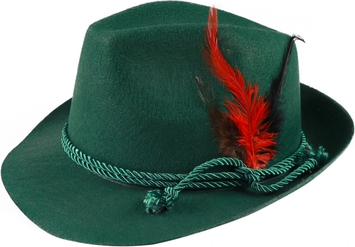 Tyrolean hunting hat with feather for adults