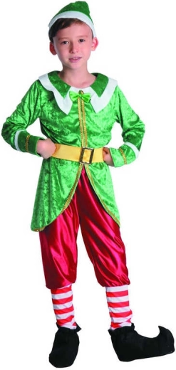 Carnival elf costume for boys, size M (120–130 cm) - 1 piece