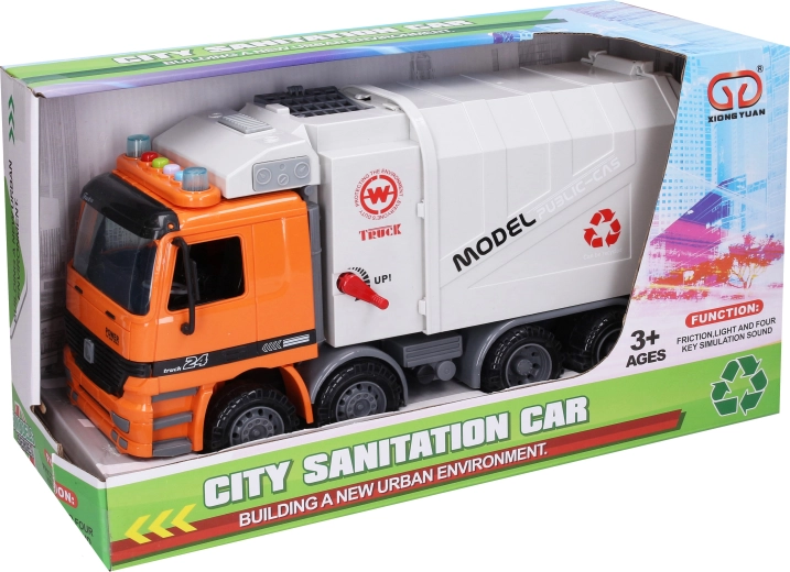Garbage truck with light and sound effects 36.3 cm - 1 piece