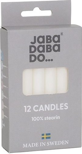 Jabadabado birthday candles for candle holder, white (12 pcs)