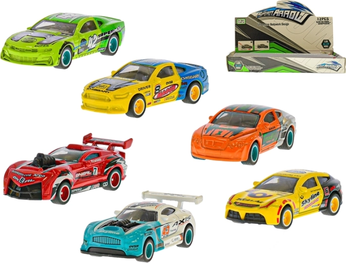 Metal racing mini car 7 cm with freewheel – 6 types