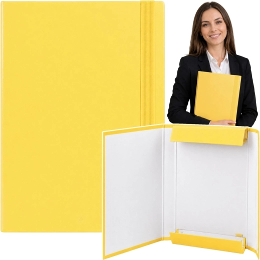 A4 document folder with elastic band, hard, yellow 34.5 cm - 1 piece