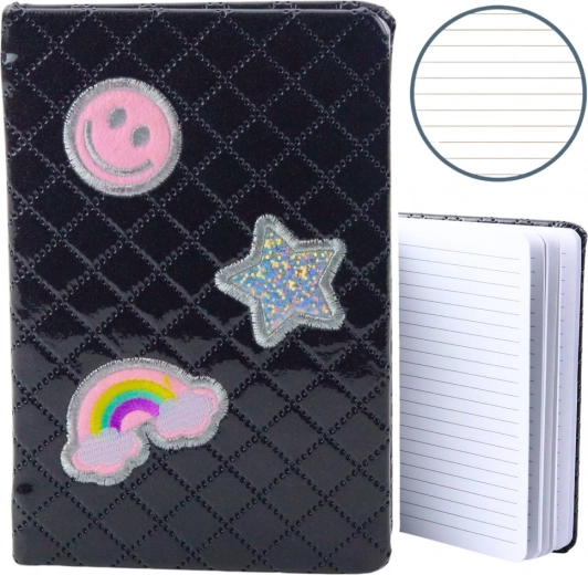Notebook with Patches Black B6 80 Pages