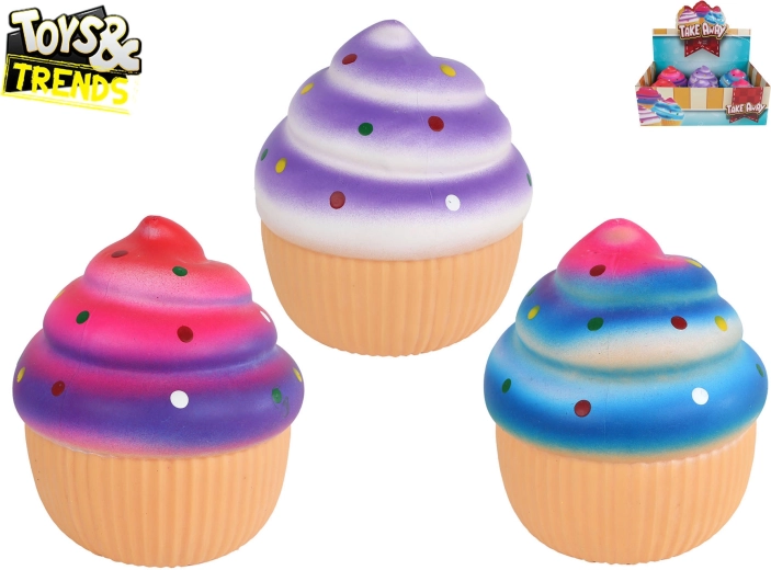 Toys&Trends mega squeeze cupcake – антистрес играчка за стискане и разтягане 13 см (6 бр., микс цветове)