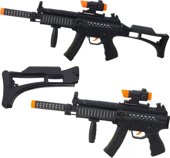 Kids' submachine gun with lights and sounds 62 cm – black