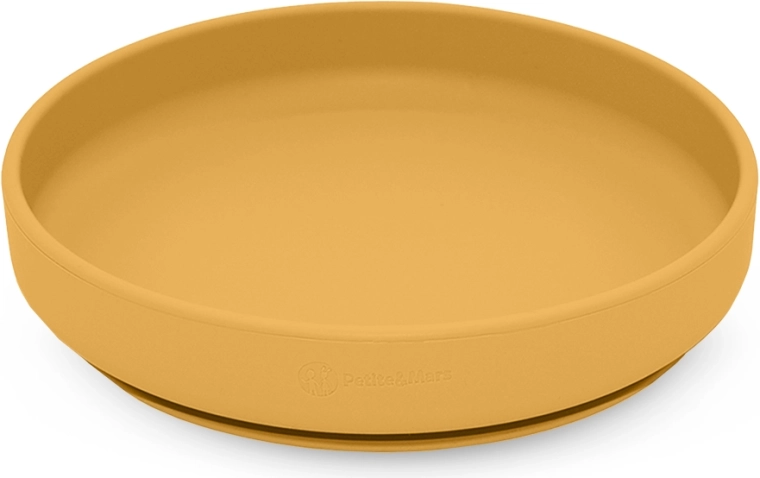 Petite&Mars silicone plate with suction cup Take&Match intense ochre 6m+