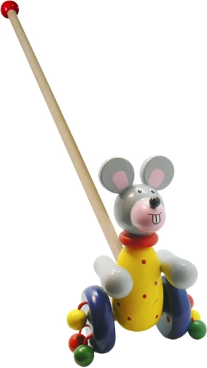 Babu wooden mouse on a stick for children