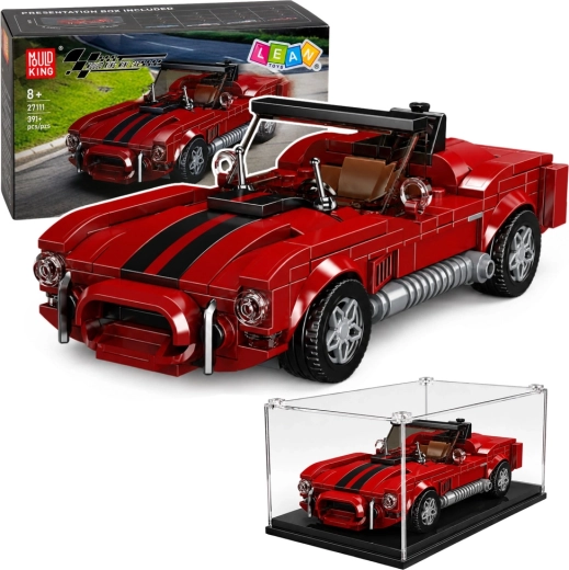 Classic S.Cobra sports car construction set with display case, 391 pieces