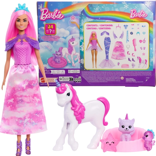 Barbie Dreamtopia Advent Calendar with Doll and Accessories – 24 Surprises