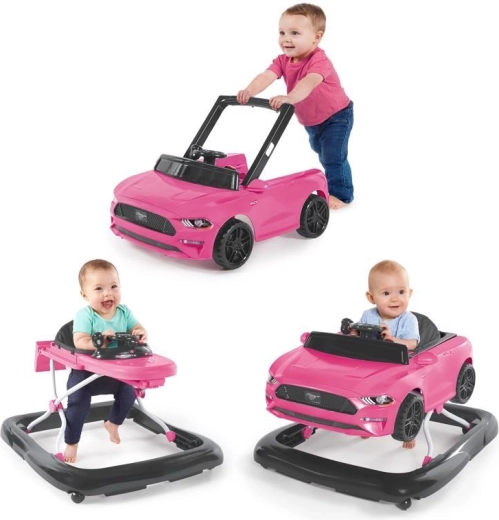 Bright Starts 3-in-1 Ford Mustang Walker, Pink